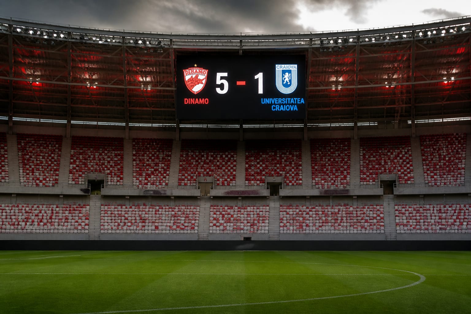 Dinamo a câștigat cu 5-1 în fața Universității Craiova și a luat primele puncte ale sezonului