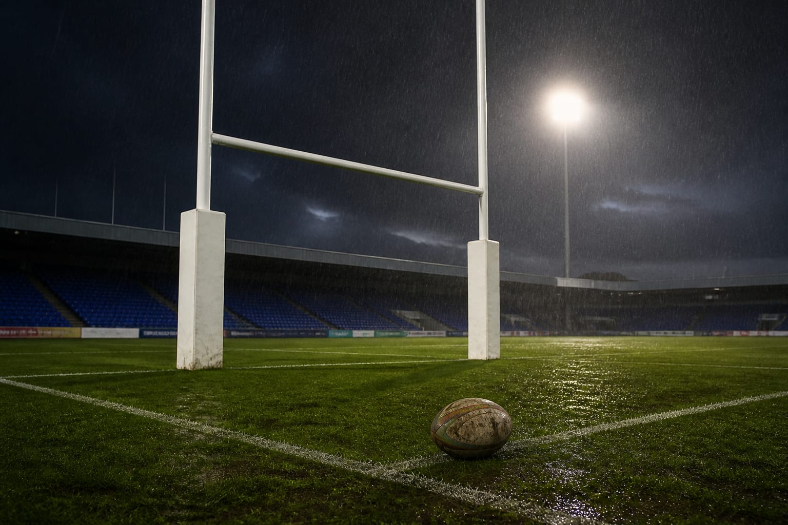 Stadionul Wakefield Trinity’s în ploaie