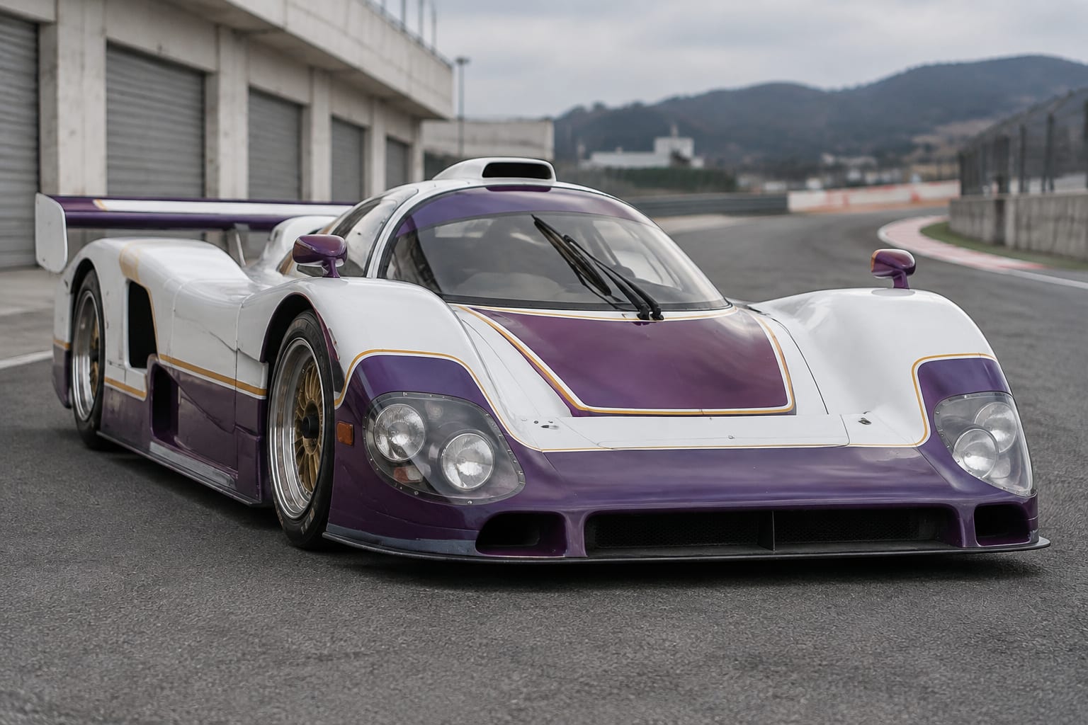 Bolidul Jaguar XJR-9 pe circuit