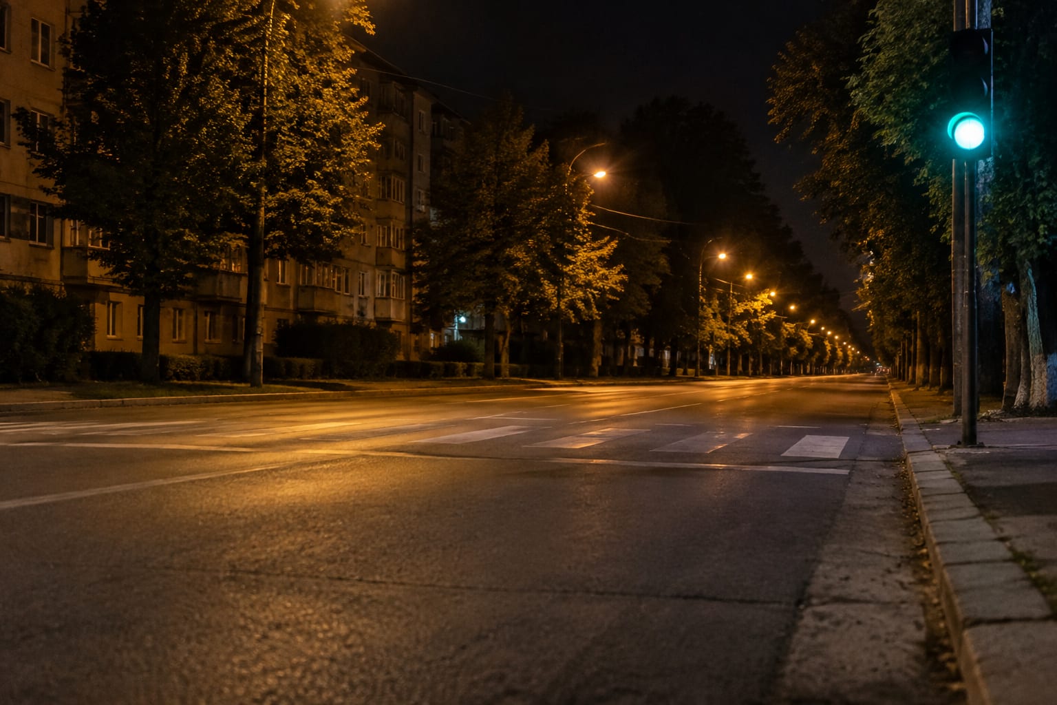Șosea din Timișoara noaptea
